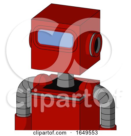 Red Mech with Box Head and Large Blue Visor Eye by Leo Blanchette