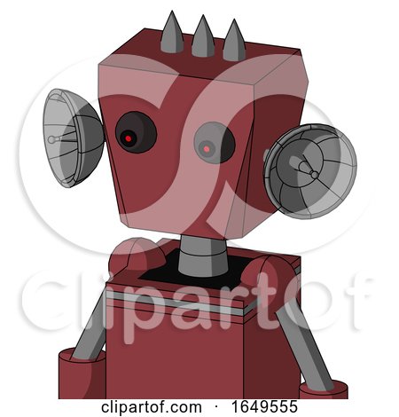 Red Mech with Box Head and Red Eyed and Three Spiked by Leo Blanchette