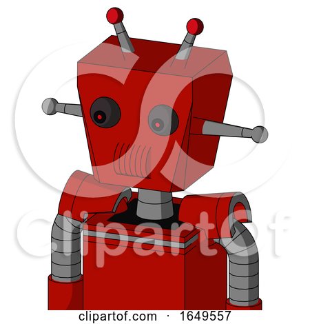 Red Mech with Box Head and Speakers Mouth and Red Eyed and Double Led Antenna by Leo Blanchette