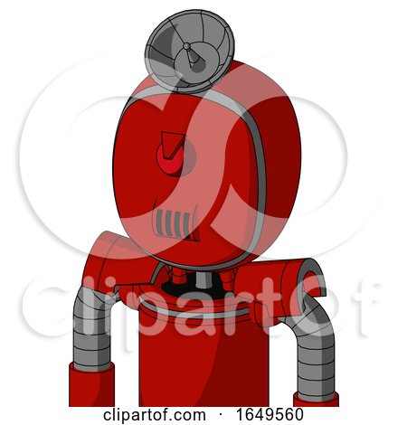 Red Mech with Bubble Head and Speakers Mouth and Angry Cyclops and Radar Dish Hat by Leo Blanchette