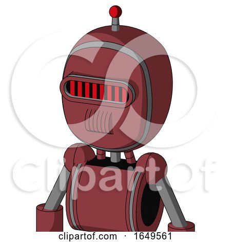 Red Mech with Bubble Head and Speakers Mouth and Visor Eye and Single Led Antenna by Leo Blanchette