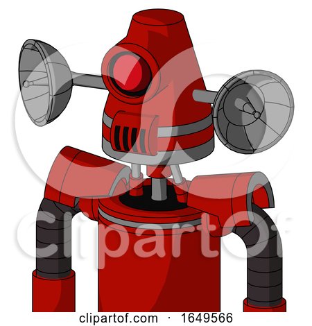 Red Mech with Cone Head and Speakers Mouth and Cyclops Eye by Leo Blanchette