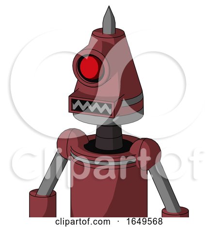 Red Mech with Cone Head and Square Mouth and Cyclops Eye and Spike Tip by Leo Blanchette
