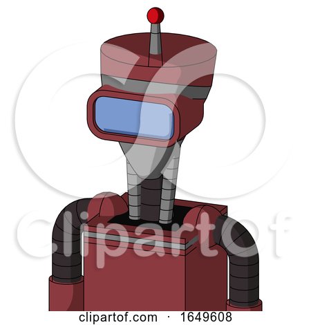 Red Mech with Vase Head and Large Blue Visor Eye and Single Led Antenna by Leo Blanchette