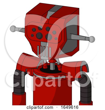 Red Mech with Mechanical Head and Vent Mouth and Bug Eyes by Leo Blanchette