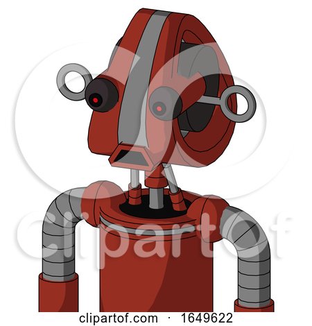 Red Automaton with Droid Head and Sad Mouth and Red Eyed by Leo Blanchette