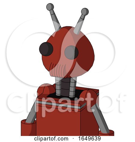 Red Automaton with Rounded Head and Speakers Mouth and Two Eyes and Double Antenna by Leo Blanchette