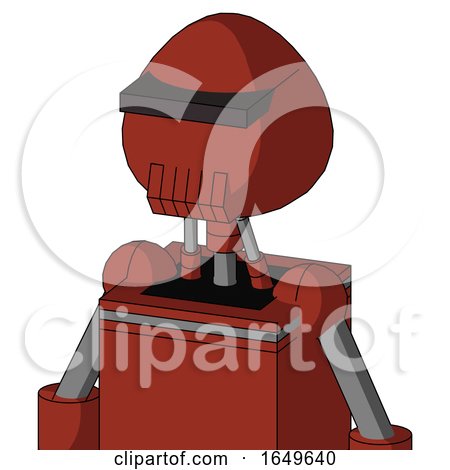 Red Automaton with Rounded Head and Toothy Mouth and Black Visor Cyclops by Leo Blanchette