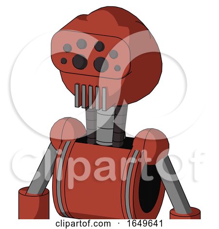 Red Automaton with Rounded Head and Vent Mouth and Bug Eyes by Leo Blanchette
