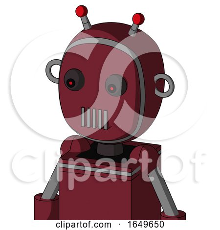 Red Droid with Bubble Head and Vent Mouth and Red Eyed and Double Led Antenna by Leo Blanchette