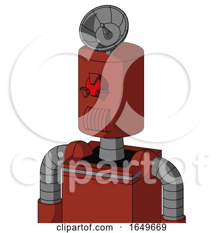 Red Automaton with Cylinder Head and Speakers Mouth and Angry Cyclops Eye and Radar Dish Hat by Leo Blanchette