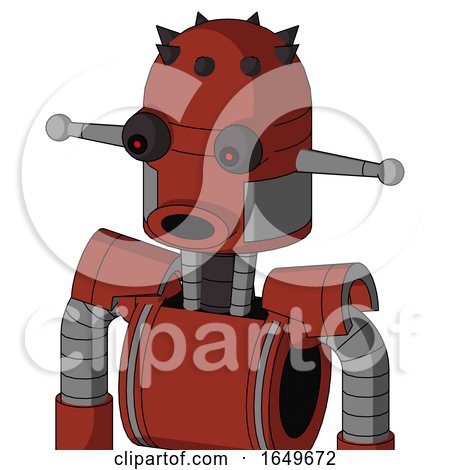Red Automaton with Dome Head and Round Mouth and Red Eyed by Leo Blanchette