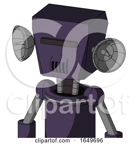 Purple Mech with Box Head and Speakers Mouth and Black Visor Cyclops by Leo Blanchette