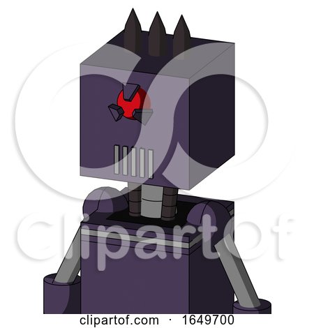 Purple Mech with Box Head and Vent Mouth and Angry Cyclops Eye and Three Dark Spikes by Leo Blanchette