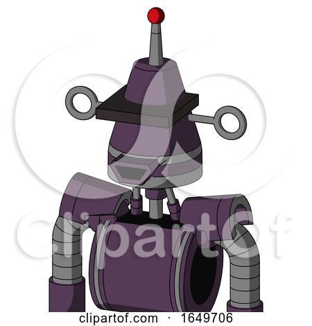 Purple Mech with Cone Head and Happy Mouth and Black Visor Cyclops and Single Led Antenna by Leo Blanchette
