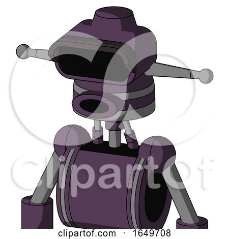 Purple Mech with Cone Head and Round Mouth and Black Visor Eye by Leo Blanchette