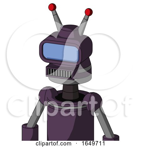 Purple Mech with Cone Head and Square Mouth and Large Blue Visor Eye and Double Led Antenna by Leo Blanchette