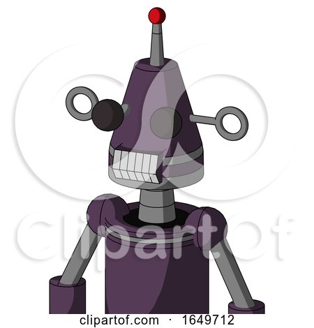 Purple Mech with Cone Head and Teeth Mouth and Two Eyes and Single Led Antenna by Leo Blanchette