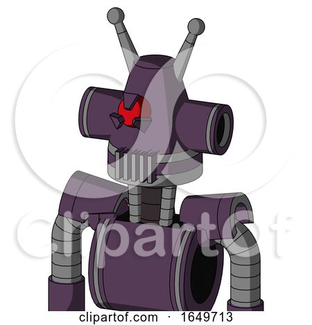 Purple Mech with Cone Head and Vent Mouth and Angry Cyclops Eye and Double Antenna by Leo Blanchette