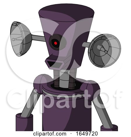 Purple Mech with Cylinder-Conic Head and Happy Mouth and Black Cyclops Eye by Leo Blanchette