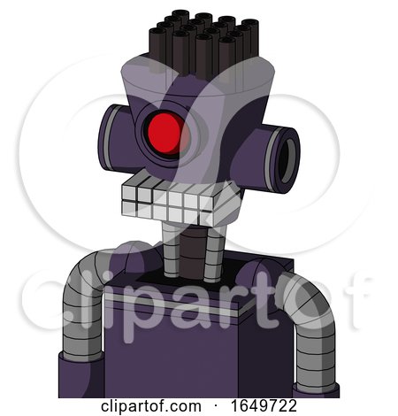 Purple Mech with Cylinder-Conic Head and Keyboard Mouth and Cyclops Eye and Pipe Hair by Leo Blanchette