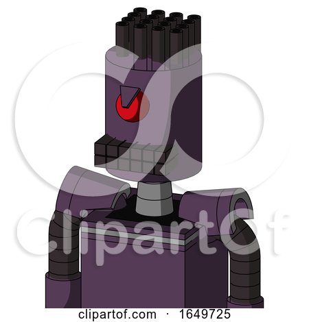 Purple Mech with Cylinder Head and Keyboard Mouth and Angry Cyclops and Pipe Hair by Leo Blanchette
