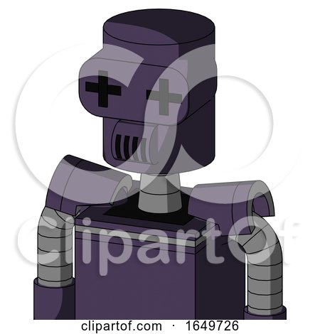 Purple Mech with Cylinder Head and Speakers Mouth and Plus Sign Eyes by Leo Blanchette