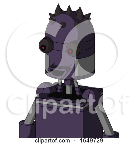 Purple Mech with Dome Head and Happy Mouth and Red Eyed and Three Dark Spikes by Leo Blanchette