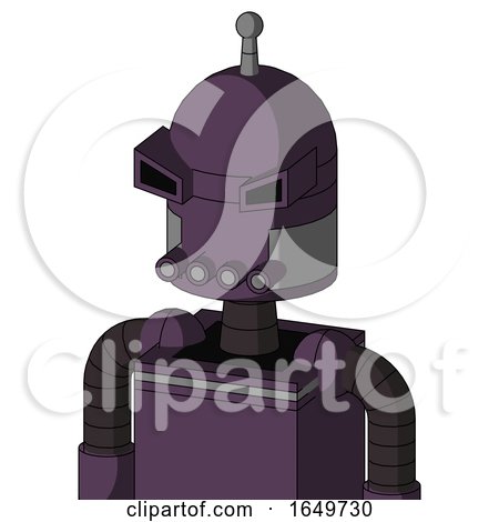 Purple Mech with Dome Head and Pipes Mouth and Angry Eyes and Single Antenna by Leo Blanchette