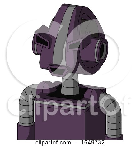 Purple Mech with Droid Head and Happy Mouth and Angry Eyes by Leo Blanchette