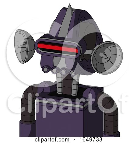 Purple Mech with Droid Head and Pipes Mouth and Visor Eye and Spike Tip by Leo Blanchette