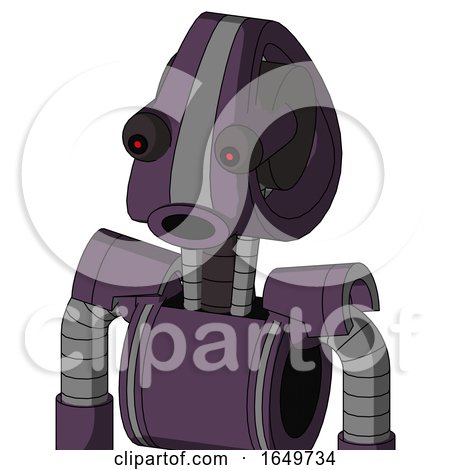 Purple Mech with Droid Head and Round Mouth and Red Eyed by Leo Blanchette