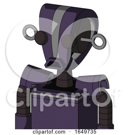 Purple Mech with Droid Head and Sad Mouth and Two Eyes by Leo Blanchette
