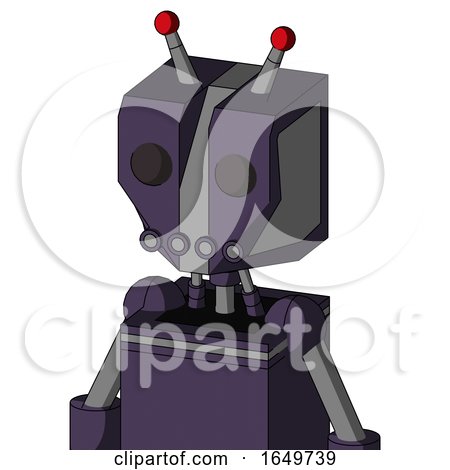 Purple Mech with Mechanical Head and Pipes Mouth and Two Eyes and Double Led Antenna by Leo Blanchette