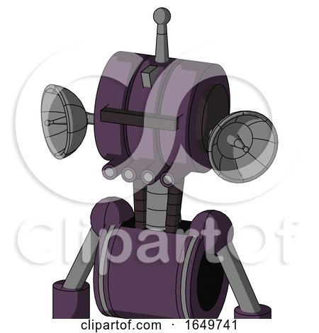 Purple Mech with Multi-Toroid Head and Pipes Mouth and Black Visor Cyclops and Single Antenna by Leo Blanchette