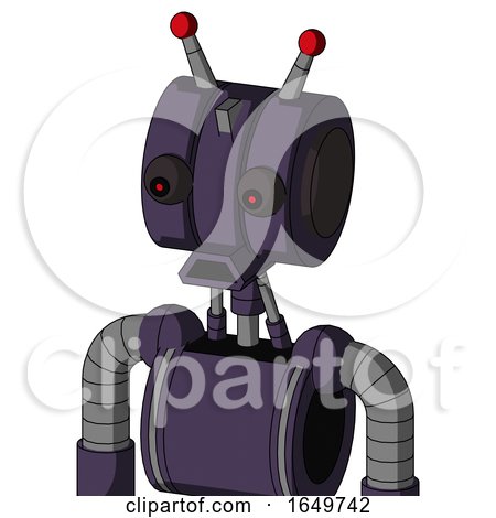Purple Mech with Multi-Toroid Head and Sad Mouth and Red Eyed and Double Led Antenna by Leo Blanchette