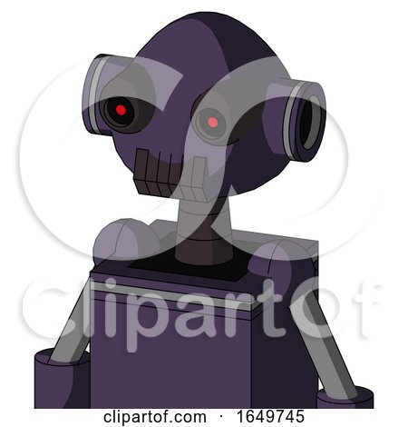 Purple Mech with Rounded Head and Dark Tooth Mouth and Black Glowing Red Eyes by Leo Blanchette