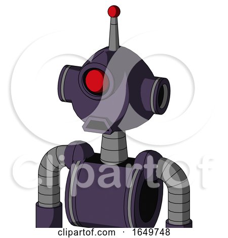 Purple Mech with Rounded Head and Sad Mouth and Cyclops Eye and Single Led Antenna by Leo Blanchette