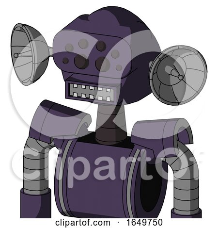 Purple Mech with Rounded Head and Square Mouth and Bug Eyes by Leo Blanchette