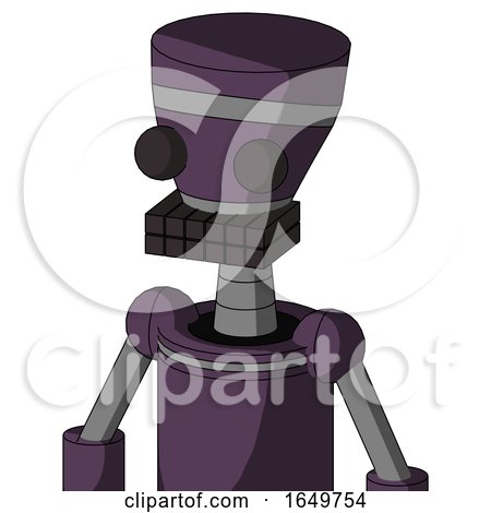 Purple Mech with Vase Head and Keyboard Mouth and Two Eyes by Leo Blanchette