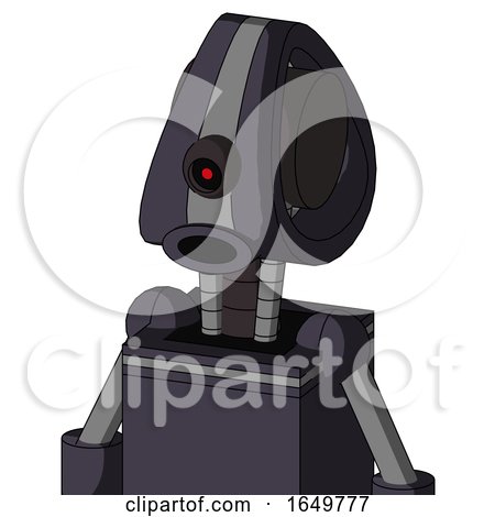 Purple Robot with Droid Head and Round Mouth and Black Cyclops Eye by Leo Blanchette