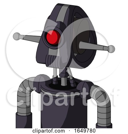 Purple Robot with Droid Head and Speakers Mouth and Cyclops Eye by Leo Blanchette