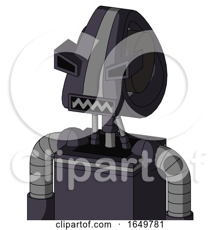 Purple Robot with Droid Head and Square Mouth and Angry Eyes by Leo Blanchette