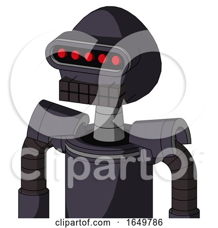 Purple Robot with Rounded Head and Keyboard Mouth and Visor Eye by Leo Blanchette