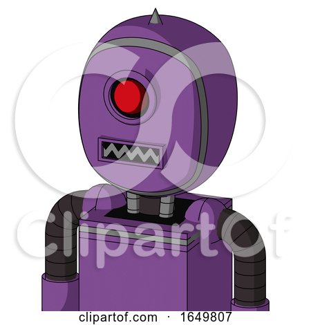 Purple Automaton with Bubble Head and Square Mouth and Cyclops Eye and Spike Tip by Leo Blanchette
