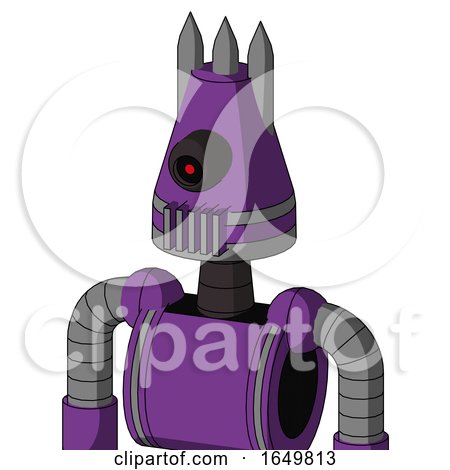 Purple Automaton with Cone Head and Vent Mouth and Black Cyclops Eye and Three Spiked by Leo Blanchette