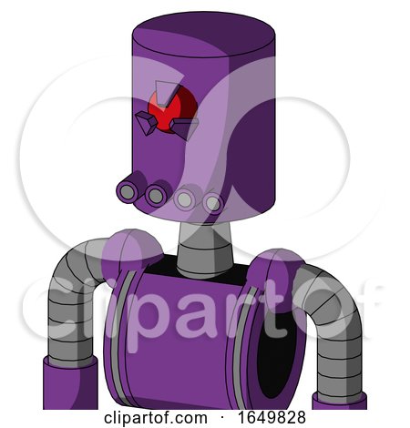 Purple Automaton with Cylinder Head and Pipes Mouth and Angry Cyclops Eye by Leo Blanchette