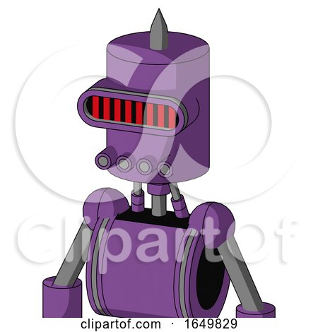 Purple Automaton with Cylinder Head and Pipes Mouth and Visor Eye and Spike Tip by Leo Blanchette