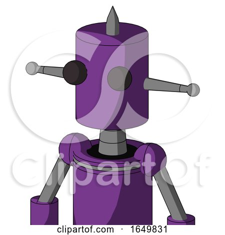 Purple Automaton with Cylinder Head and Two Eyes and Spike Tip by Leo Blanchette