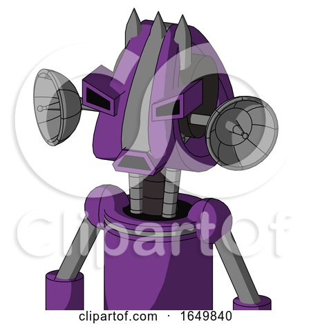 Purple Automaton with Droid Head and Sad Mouth and Angry Eyes and Three Spiked by Leo Blanchette